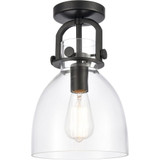 Newton 1 Light 8 Inch Wide Bell Flush Mount by Innovations - 410-1F-8CL-BEL
