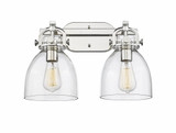 Newton Bell 2 Light Dome Glass Vanity Light by Innovations - 410-2W-G412-7