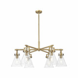 Newton Cone 6 Light Stem Hung Chandelier 26 Inch Wide by Innovations - 411-6CR-G411-7