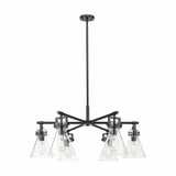 Newton Cone 6 Light Stem Hung Chandelier 26 Inch Wide by Innovations - 411-6CR-G411-7