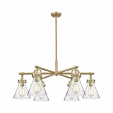 Newton Cone 6 Light Stem Hung Arch Chandelier 26 Inch Wide by Innovations - 410-6CR-G411-7