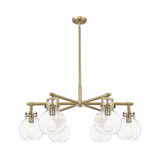 Newton Sphere 6 Light Stem Hung Chandelier 26 Inch Wide by Innovations - 411-6CR-G410-7