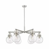 Newton Sphere 6 Light Stem Hung Chandelier 26 Inch Wide by Innovations - 411-6CR-G410-7