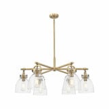 Newton Bell 6 Light Stem Hung Arch Chandelier 26 Inch Wide by Innovations - 410-6CR-G412-7