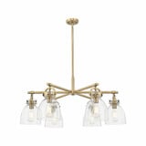 Newton Bell 6 Light Stem Hung Arch Chandelier 26 Inch Wide by Innovations - 410-6CR-G412-7