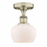 Fenton 1 Light 6.5 Inch Wide Steel Semi Flush Mount by Innovations - 616-1F-G9