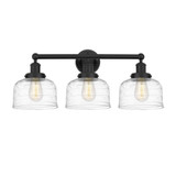 Bell 3 Light Vanity Light with Platedsmoke Glass by Innovations - 616-3W-G713