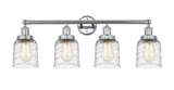Bell 4 Light Vanity Light with Platedsmoke Glass by Innovations - 616-4W-G513