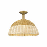 Natural Ballston Dome 1 Light Semi Flush Mount 11 Inch Tall by Innovations - 716-1C-NBD2-1