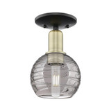 Athens Deco Swirl 1 Light Semi Flush Mount 11 Inch Tall by Innovations - 716-1C-G1213-6