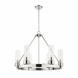 Boreas 6 Light 8 Inch Shade Chandelier 29 Inch Wide by Innovations - 617-6CR-G617-8
