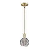 Athens Deco Swirl 1 Light Stem Hung Mini Pendant 8 Inch Tall by Innovations - 716-1S-G1213-6