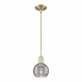 Athens Deco Swirl 1 Light Stem Hung Mini Pendant 8 Inch Tall by Innovations - 716-1S-G1213-6
