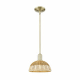Natural Ballston Dome 1 Light Mini Pendant 11.75 Inch Tall by Innovations - 716-1S-NBD2-9