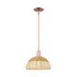 Natural Ballston Dome 1 Light Stem Mini Pendant 14 Inch Tall by Innovations - 716-1S-NBD2-1