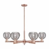 Athens Deco Swirl 6 Light Stem Chandelier 23.88 Inch Wide by Innovations - 716-6CR-G1213-6