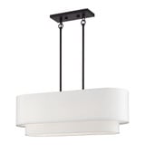 Manorwood 3 Light Linear Chandelier  with Fabric Shade by Livex 41085 - 41085