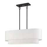 Manorwood 3 Light Linear Chandelier  with Fabric Shade by Livex 41085 - 41085