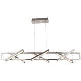 Helix 75W 6 LED Rectangular Pendant 9 Inch Tall and 48 Inch Length by Abra - 10111PN
