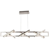 Helix 75W 6 LED Rectangular Pendant 9 Inch Tall and 48 Inch Length by Abra - 10111PN