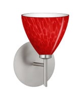 Mia 1 Light Red Cloud Glass Wall Sconce by Besa - 1SW-1779RC