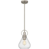 1 Light Steel Small Pendant 12.5 Inch Tall by Quoizel - QPP6187