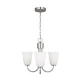 Miles 3 Light Chandelier 16.25 Inch Tall and 21.5 Inch Wide by Generation - GLC11