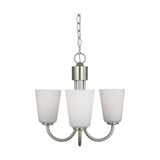 Miles 3 Light Chandelier 16.25 Inch Tall and 21.5 Inch Wide by Generation - GLC11