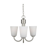 Miles 3 Light Chandelier 16.25 Inch Tall and 21.5 Inch Wide by Generation - GLC11
