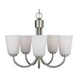 Miles 5 Light Chandelier 17.38 Inch Tall and 21 Inch Wide by Generation - GLC11-5