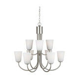 Miles 9 Light Chandelier 27.25 Inch Tall and 29 Inch Wide by Generation - GLC11-9