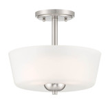 Malone 2 Light 12 Inch Wide Semi Flush Mount by Designers Fountain - D267M-SF-BN