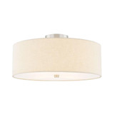 Textile 4 Light 18 Inch Wide Semi Flush Mount by Justice Design - FAB-9761