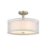 3 Light 16 Inch Wide Semi Flush Mount by Dolan - 1275