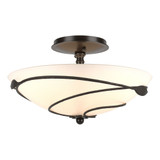 Leaf 2 Light 13.5 Inch Wide Metal Semi Flush Mount by Hubbardton Forge - 126712HF