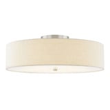 Textile 6 Light 30 Inch Wide Semi Flush Mount by Justice Design - FAB-9763