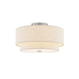 Textile 3 Light 15 Inch Wide Semi Flush Mount by Justice Design - FAB-9772