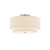 Textile 3 Light 15 Inch Wide Semi Flush Mount by Justice Design - FAB-9772