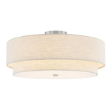 Textile 5 Light 22 Inch Wide Semi Flush Mount by Justice Design - FAB-9775