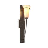 Banded 1 Light White Opal Wall Sconce by 20.80 Inch Tall Hubbardton Forge - 206251HF