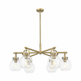 Newton Sphere 6 Light Stem Hung Arch Chandelier 26 Inch Wide by Innovations - 410-6CR-G410-7