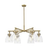 Newton Bell 6 Light Stem Hung Arched Chandelier 26 Inch Wide by Innovations - 410-6CR-G412-7_P