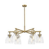 Newton Bell 6 Light Stem Hung Arched Chandelier 26 Inch Wide by Innovations - 410-6CR-G412-7_P