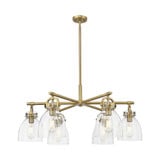 Newton Bell 6 Light Stem Hung Arched Chandelier 26 Inch Wide by Innovations - 410-6CR-G412-7_P