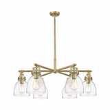 Newton Bell 6 Light Stem Hung Chandelier 26 Inch Wide by Innovations - 411-6CR-G412-7
