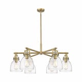 Newton Bell 6 Light Stem Hung Chandelier 26 Inch Wide by Innovations - 411-6CR-G412-7