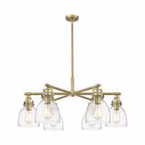 Newton Bell 6 Light Stem Hung Chandelier 26 Inch Wide by Innovations - 411-6CR-G412-7