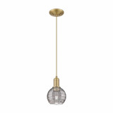 Athens Deco Swirl 1 Light Cord Hung Mini Pendant 8 Inch Tall by Innovations - 716-1P-G1213-6