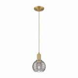 Athens Deco Swirl 1 Light Cord Hung Mini Pendant 8 Inch Tall by Innovations - 716-1P-G1213-6