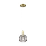 Athens Deco Swirl 1 Light Cord Mini Pendant 5.88 Inch Wide by Innovations - 716-1P-G1213-6_P